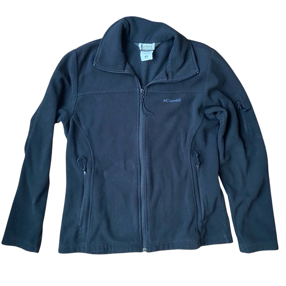 Columbia Women’s M Fleece Zip Up Sweater Jacket Black Gorpcore Outdoor Hiking